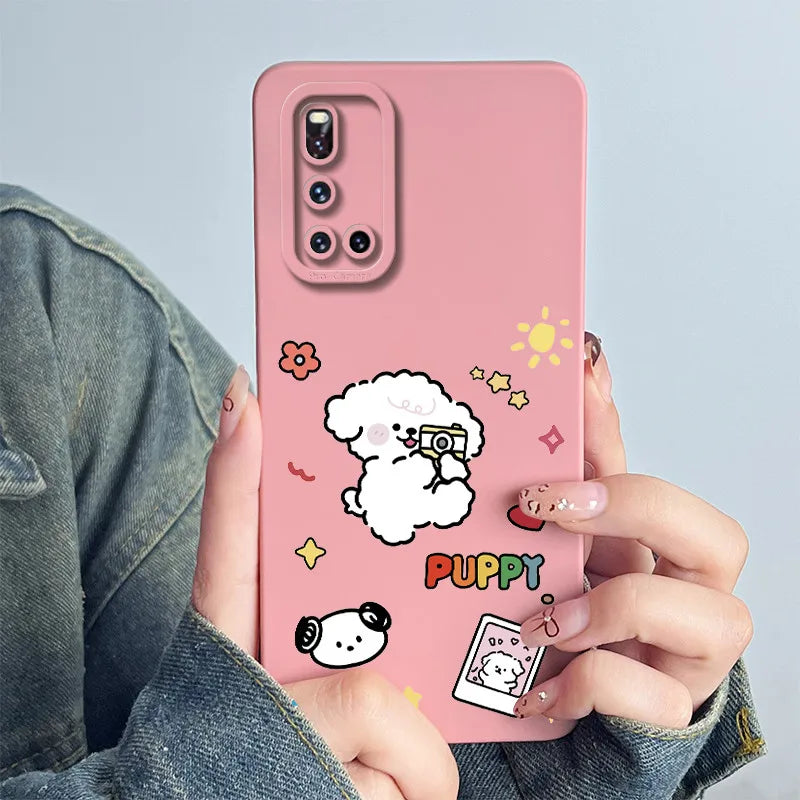 For Vivo V19 Phone Case vivoV19 Back Cover Soft Silicone Sweet Painted Cartoon Shell Capa Lovely Printed Protective Coque Cases