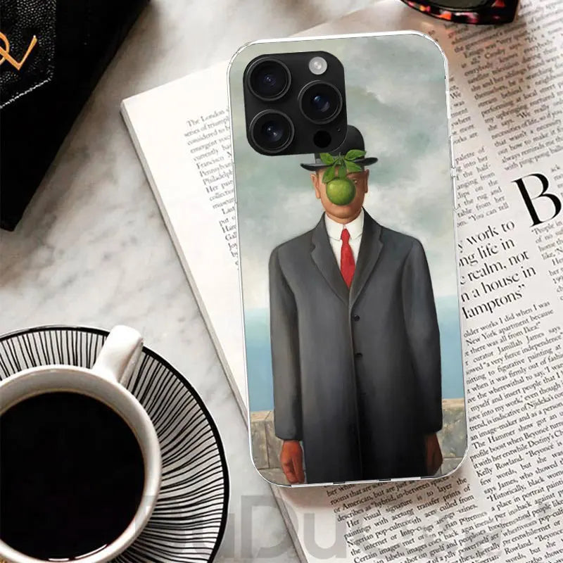 Rene Magritte Art Cover For iPhone 17 Air 16 16E 15 Pro Max 14 Plus 13 Mini Phone Case 12 11 7 8 SE Customized Print Shell 16 15