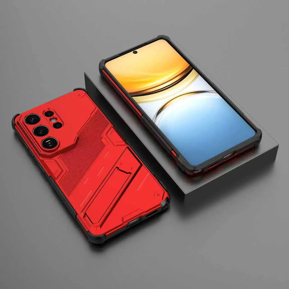 Armor Shockproof Phone Case For Samsung Galaxy S26 S25 S24 S23 S22 Ultra Plus Edge S26 Pro With Holder Lens Protect Cover