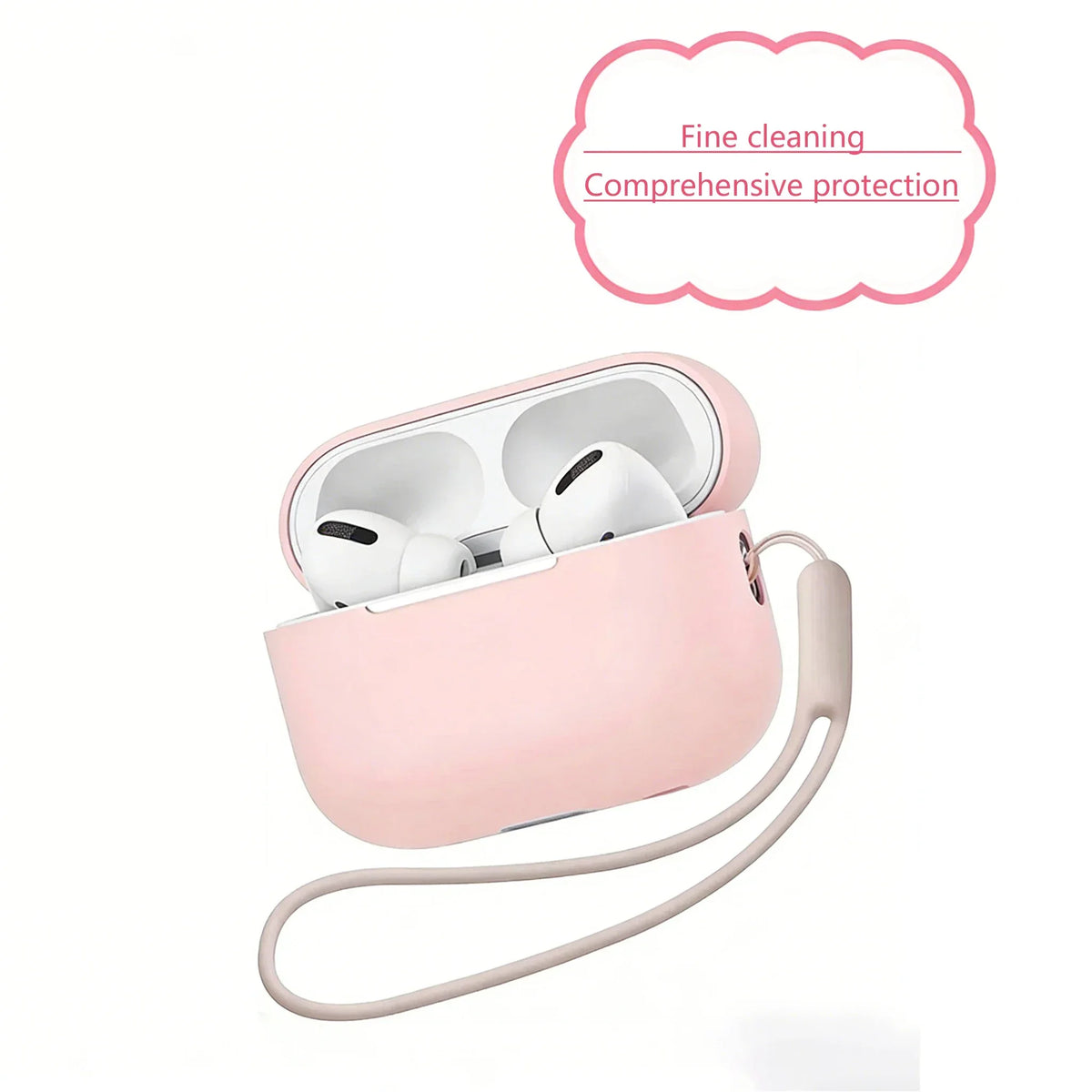 For Airpods 3 Pro Crystal Clear Simple and Transparent Earphone Case with Lanyard Strap Accessories Cover