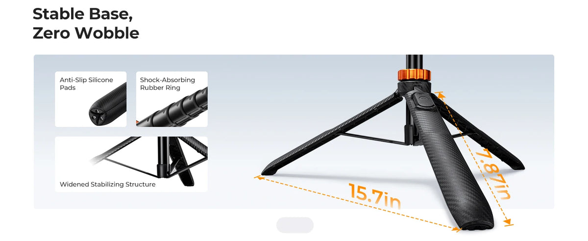 K&F CONCEPT Phone Selfie Stick Tripod 2-in-1 Extendable Cell Phone Tripod Stand with Remote 360° Ball Head for DJI Osmo Pocket3