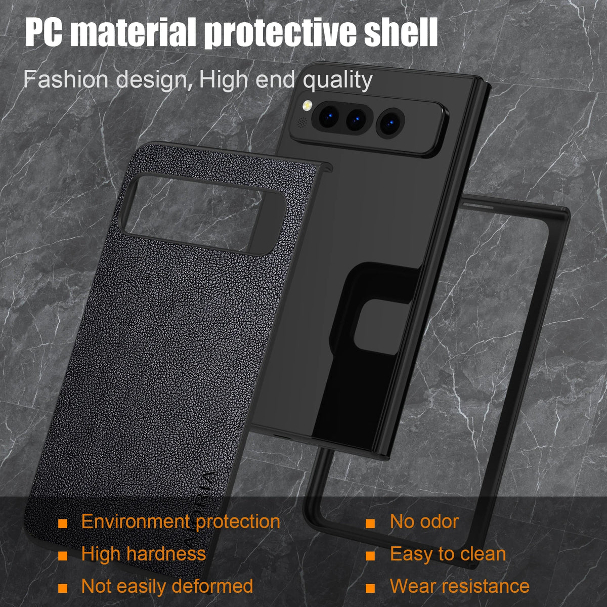 PU Leather Case for Google Pixel Fold 5G Simply Business Style Hard PC with PU 2in1 Material