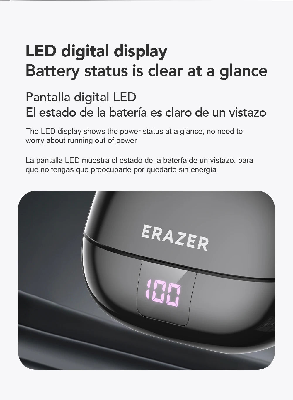 Erazer XT66 Intelligent Translator Earphone Wireless Headphones Bluetooth Earbuds Real-time Translate Equalizer APP Built-in Mic