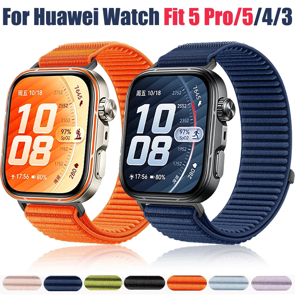 Official Nylon Braided Strap for Huawei Watch Fit 5/5 Pro Breathable Bracelet Watchband Huawei Watch Fit 4 Pro/4/3 Accessories