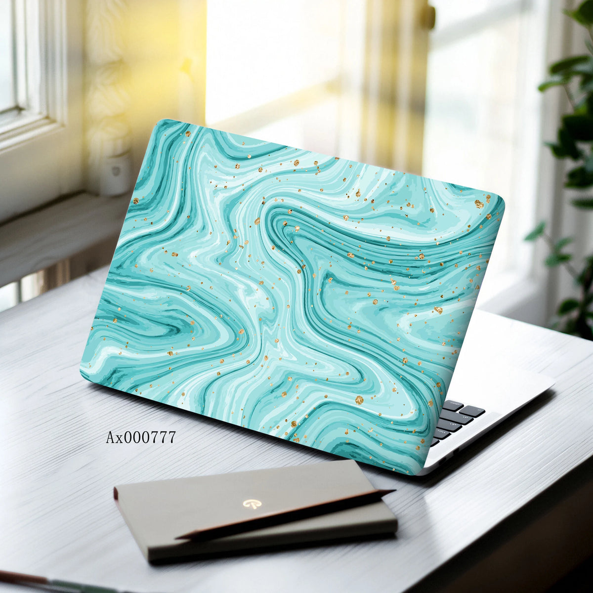 2pcs Luxury Rose Gold Marble Laptop Sticker Self-Adhesive Anti-Scratch Skin MacBook Notebook PC Keyboard Waterproof Skin Decor