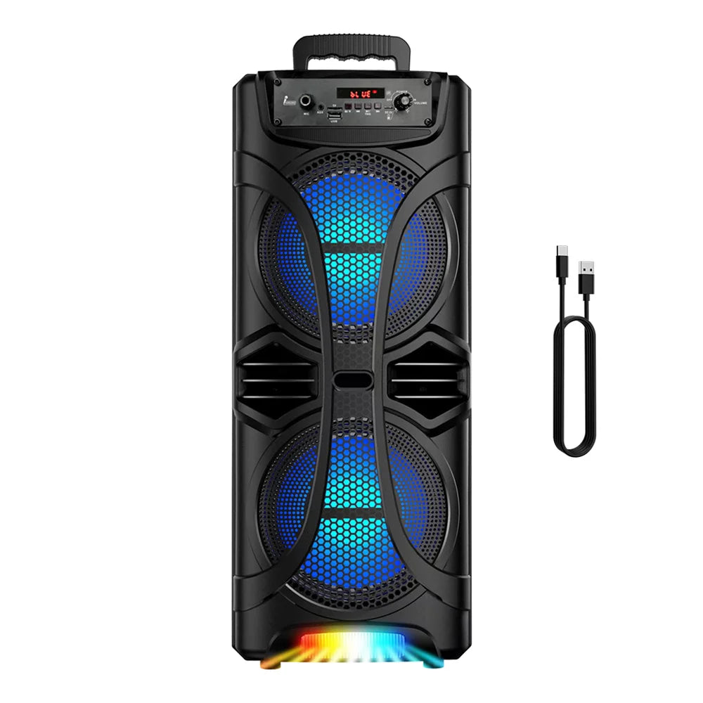 6000W Portable Party Bluetooth Speaker Sound System Rechargeable Outdoor Loud Karaoke Dual 8 " Speaker