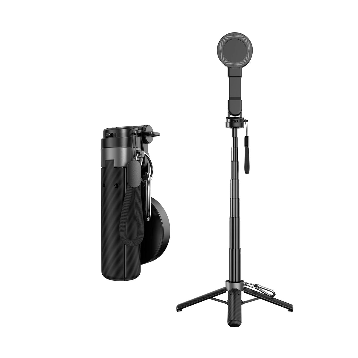 Pocket Dual-Sided Magnetic Selfie Stick Cell Phone Stand Extendable Tripod with Remote Control for iphone 17 16 Pro Max Huawei