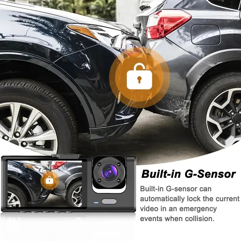 HONG TONG 1080P Car Dvr 2Camra Dash Cam Cars Camera for Vehicle Recorder Video Front Optional Rear Camera Night Vision Dashcam
