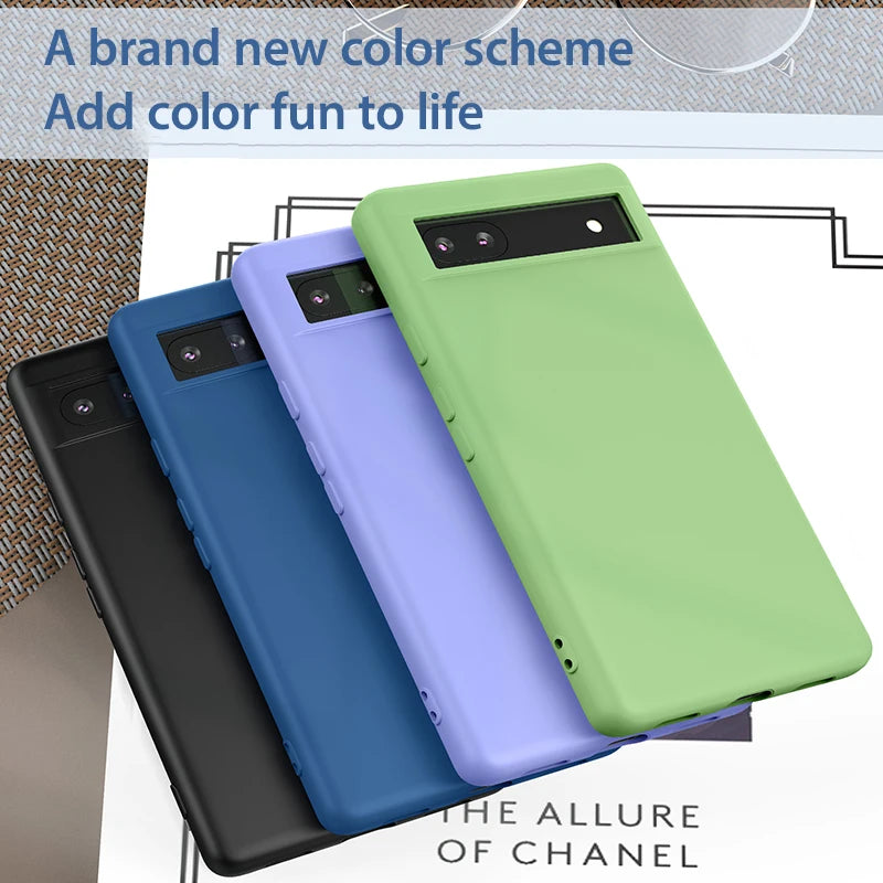 Luxury Original Liquid Silicone Cases for Google Pixel 9 8 6 7 Pro XL Shockproof Case for Google Pixel 8A 7A 6A Soft Phone Cover