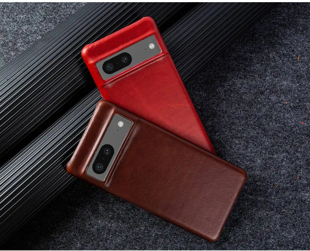 For Google Pixel 7 Case Luxury Oil Wax Genuine Leather Cover Pixel 6A 8Pro 7Pro 5A Capa Protective Etui Back Coque Carcasa Shell