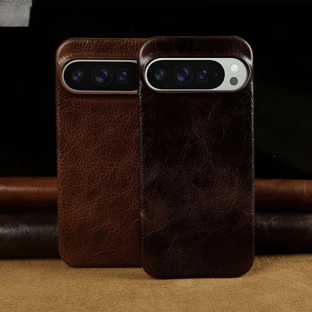 ZWW Genuine Leather Case for Google Pixel 10 Pro 9Pro 8Pro 6A 6Pro 7Pro Vintage Phone Cases Capa Back Coque Shell Carcasa