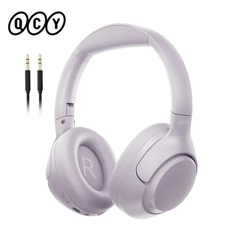QCY H3 ANC Hi-Res Audio Wireless Headphones Bluetooth 5.4 Over Ear Headset 60Hrs 43dB Hybrid Active Noise Cancellation Earphone