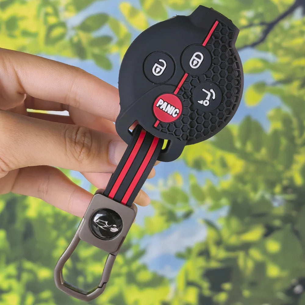 Ergonomic Silicone Key Case With Keychain, Honeycomb Protector For Smart Fortwo 450 Cabrio Roadster City Coupe Brabus 451