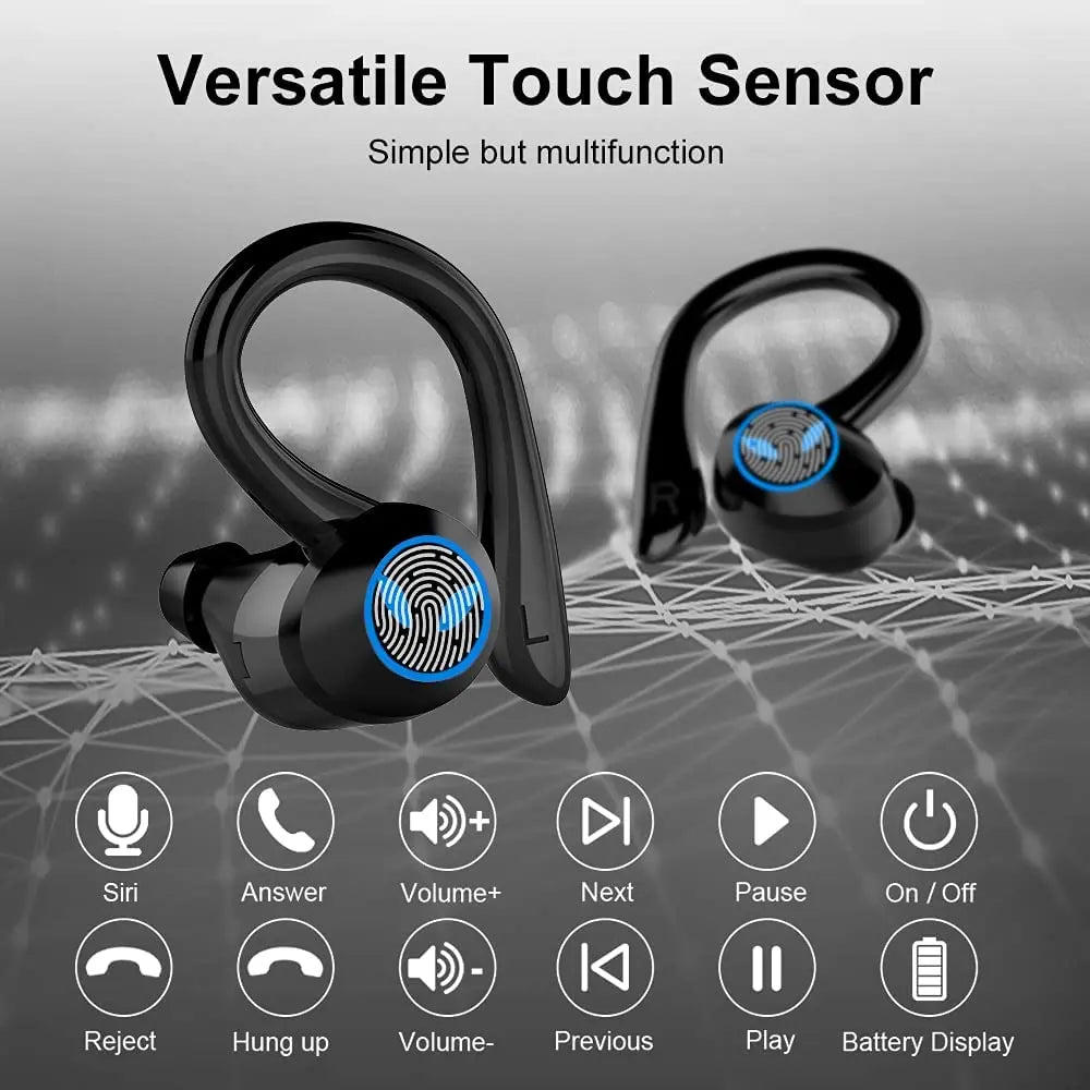 TWS Bluetooth Earphone,Stereo Wireless Headphone,USB-C Charging Case HiFi Earbud, HandsFree Headset With Mic For iPhone Android