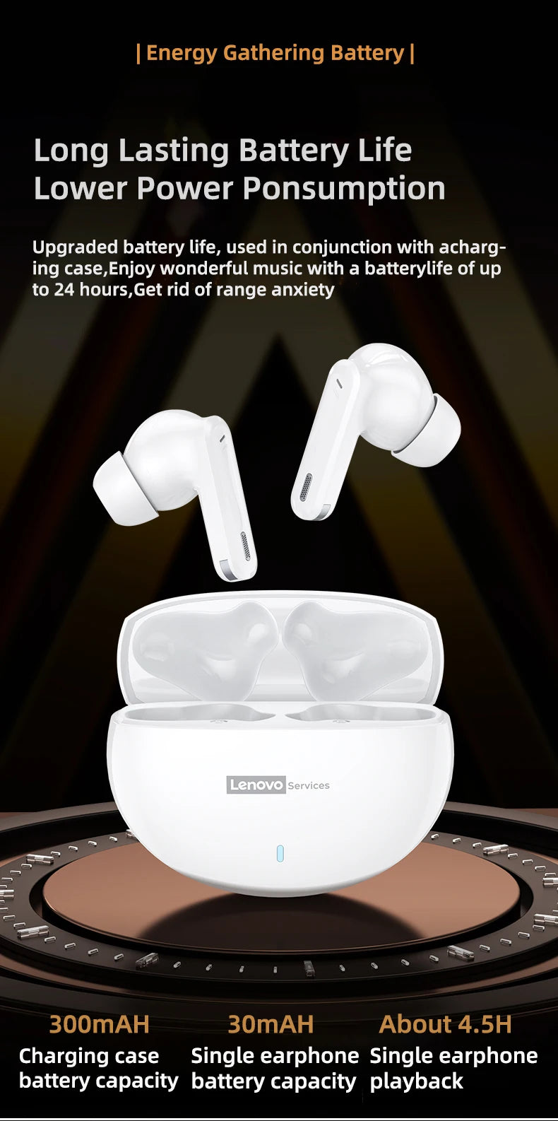 5/10PCS Lenovo LE253 Earphones TWS Wireless Bluetooth 6.0 Headphones ANC Noise Reduction HiFi Sound Gaming Sports Headset New
