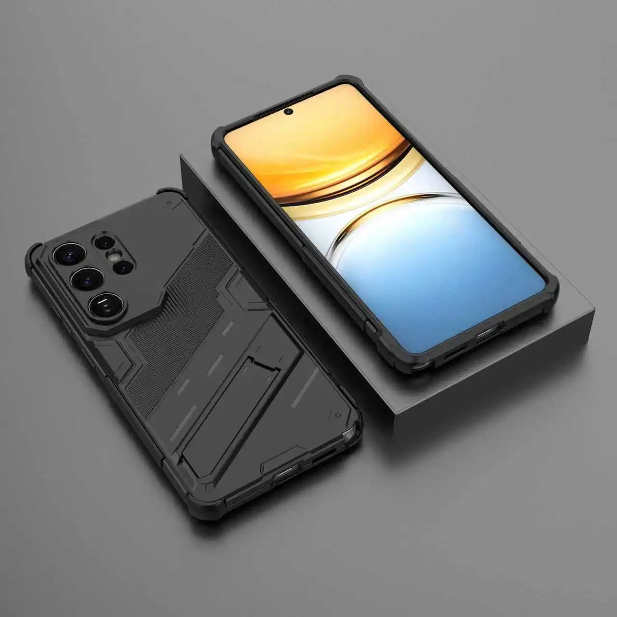 Armor Shockproof Phone Case For Samsung Galaxy S26 S25 S24 S23 S22 Ultra Plus Edge S26 Pro With Holder Lens Protect Cover