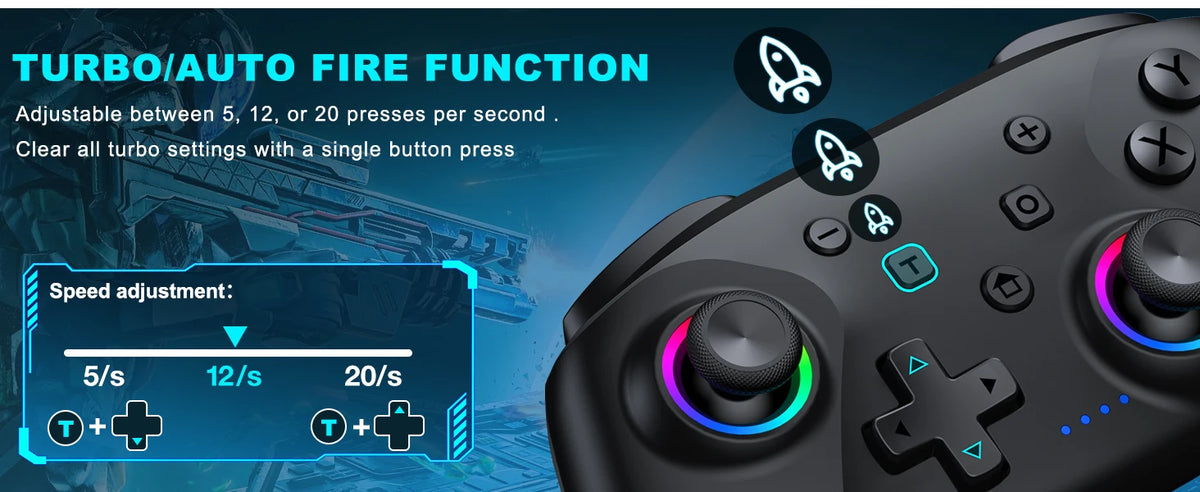 BEBONCOOL Wireless Controller for Switch 2 with Joystick Double Vibration Compatible for Switch OLED/Lite Switch Remote Gamepad