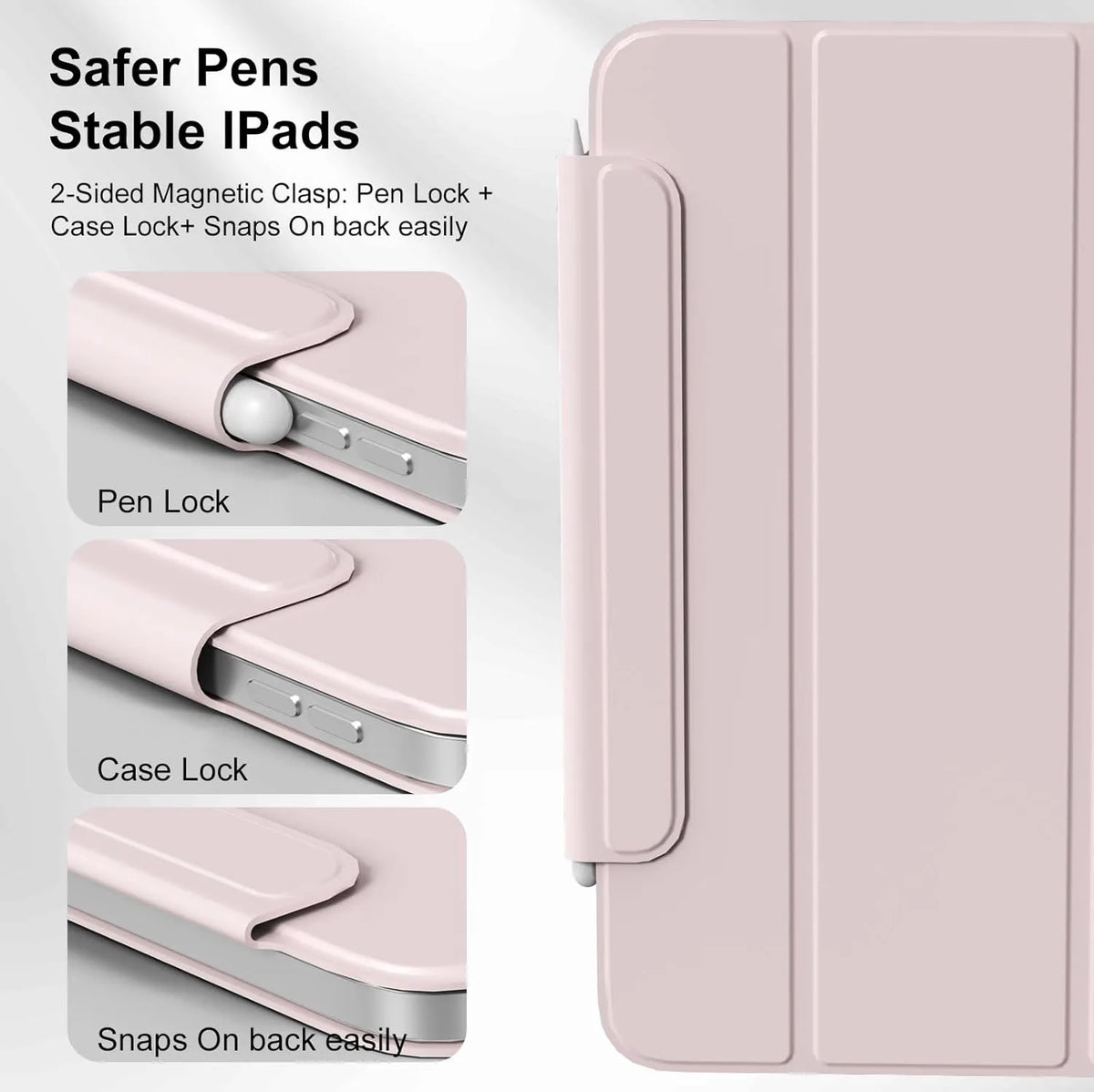 ZOYU for iPad A16 10/11th Ultra-Slim & Light, Strong Magnetic Attachment Case, iPad Pro 11 12.9 Air 4/5th 11/13 Mini 6/7th Cover