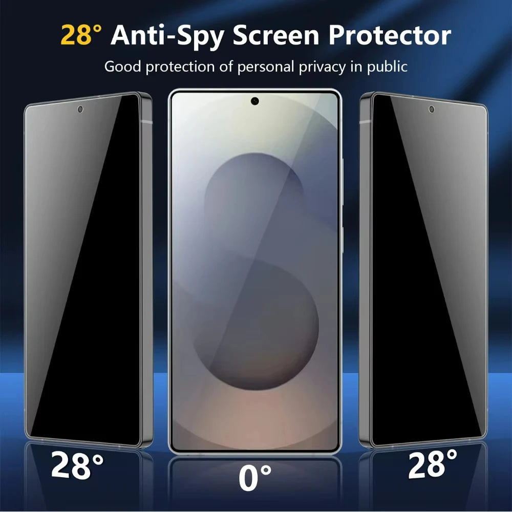 1-5PCS Privacy Screen Protector For Samsung Galaxy S26 S25 Ultra S24 S23 S22 + S26+ Fingerprint Unlock Anti Spy Tempered Glass