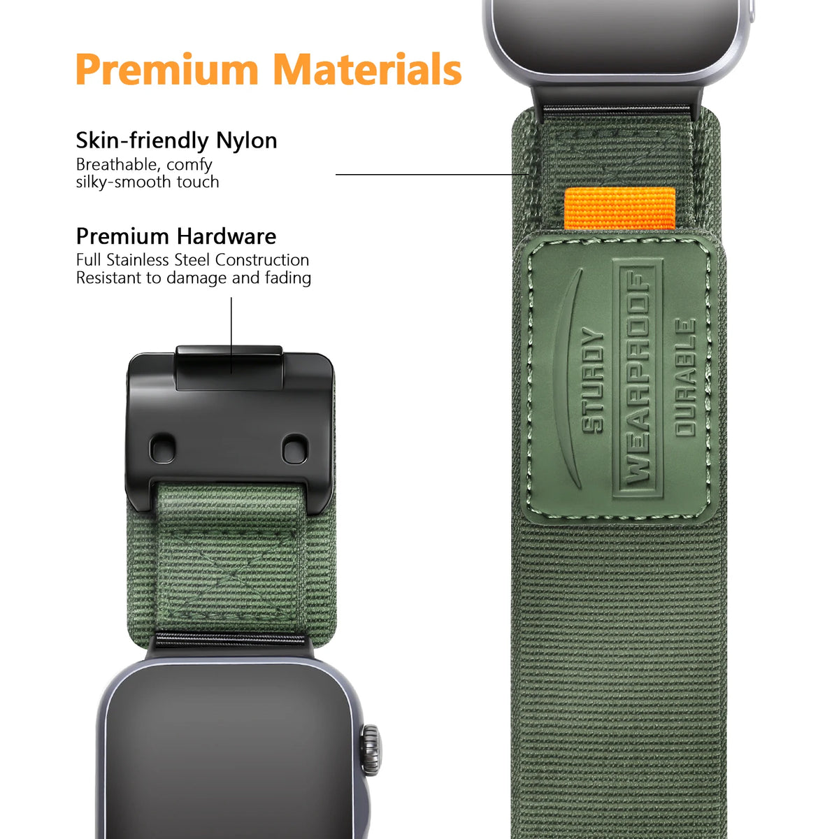 Nylon Magnetic Strap Compatible with Huawei Watch Fit 5/4/3, Nylon Loop Band for Fit 5/4/3 Pro, Outdoor Sports Watch Band