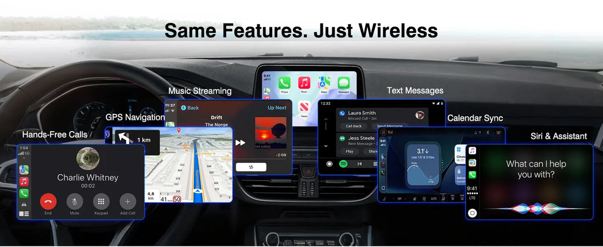 2026 Upgraded 2-in-1 Wireless CarPlay Adapter for iPhone & Android Auto, Plug and Play Wired to Wireless Dongle with Fast Auto-C