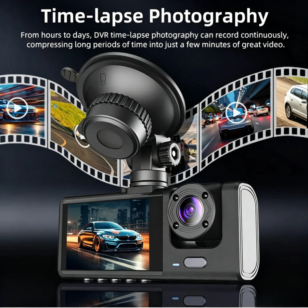 Dash Cam Front and Rear Inside 1080P Dash Camera 2 Channel WiFi Car Camera Night Vision Driving Video Recorder G-Sensor
