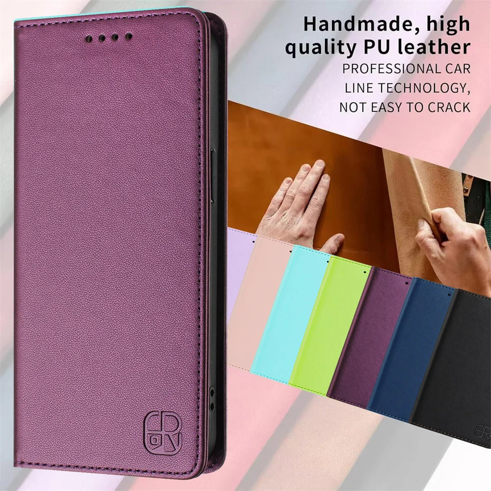 Magnetic Leather Wallet Flip Cover For Motorola Moto G84 G64 G54 G34 G24 G14 G73 G53 G23 G41 G31 G30 G20 Shockproof Phone Case
