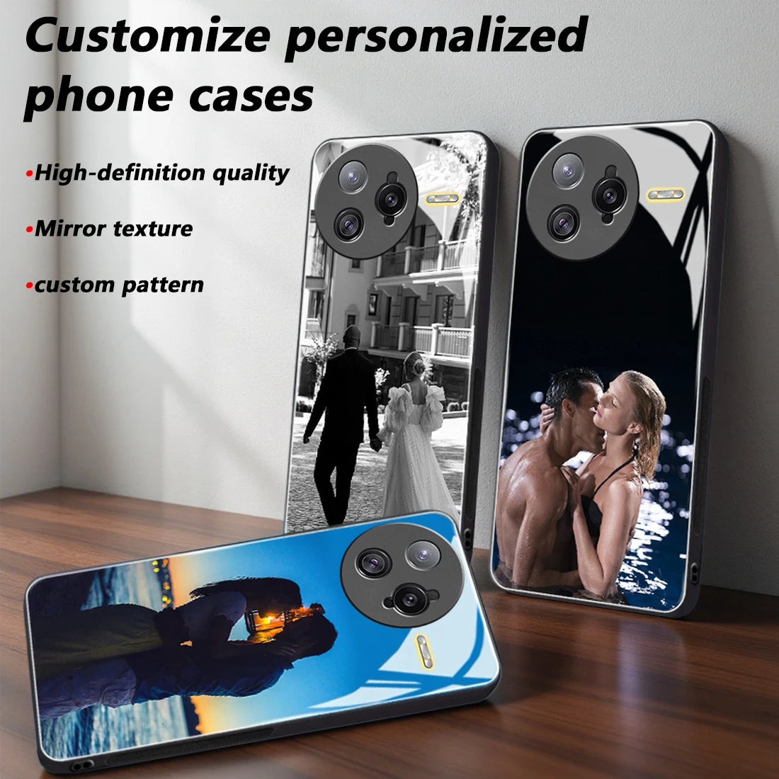 Custom Photo Mirror Glass Phone Case for Xiaomi Redmi POCO F7/F6/F5/F4/F3/F2/Ultra/Pro/GT