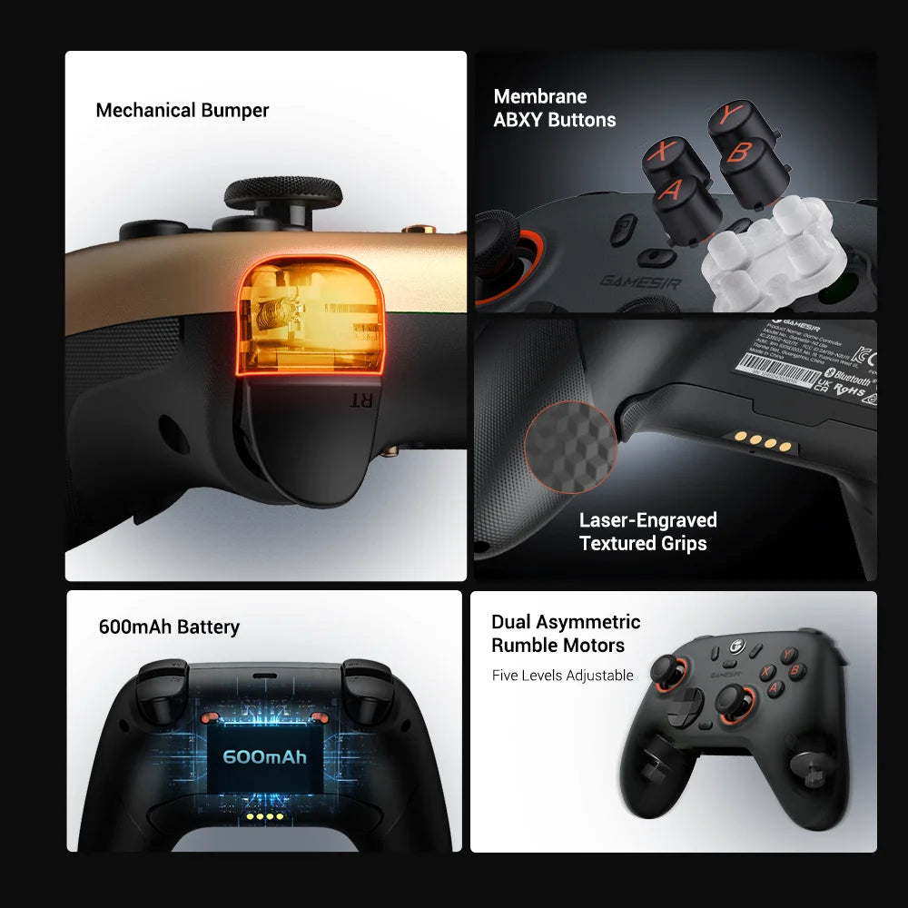 GameSir Nova 2 Lite Wireless Game Controller Switch Gamepad Hall Effect Joysticks Anti-Drift for Nintendo Switch / iPhone / Android / PC
