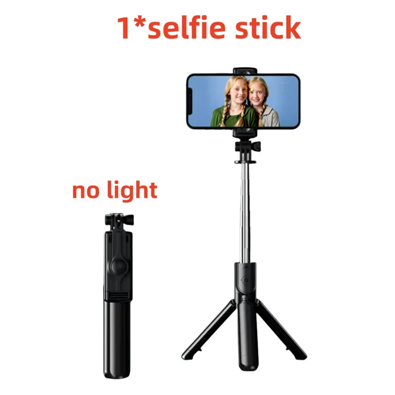 Portable Bluetooth Selfie Stick Retractable Multifunctional Phone Holder Tripod With Selfie Light Wireless Remote Shutter Stand
