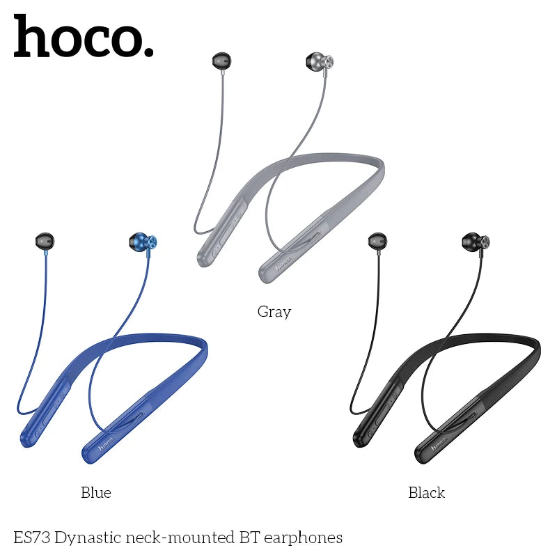 HOCO ES73 Neckband Wireless Bluetooth 5.4 Earphones 14mm Speaker HiFi Stereo Audio Sports Stereo Earbuds Support For Smart Phone