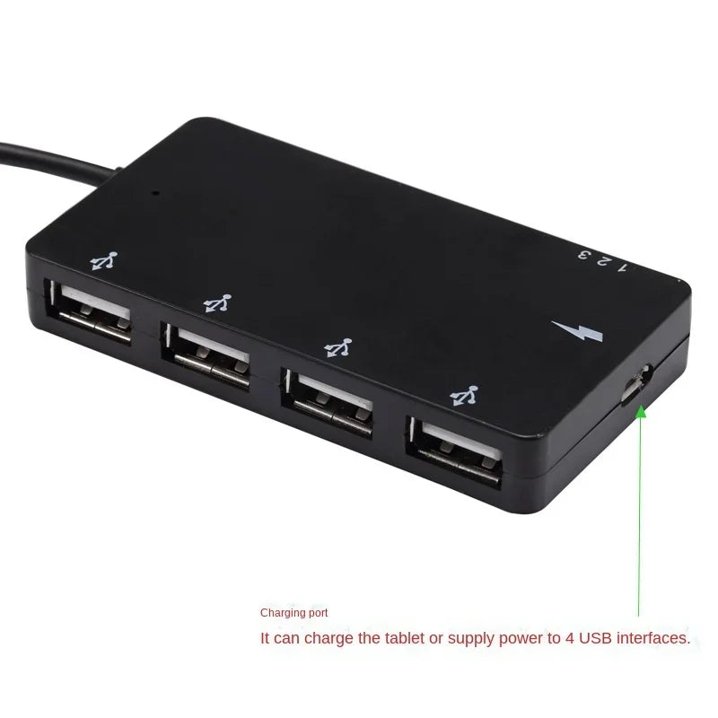 1 Set Micro USB OTG 4 Port Hub Power Charging Adapter Cable For Smartphone Tablet High Speed