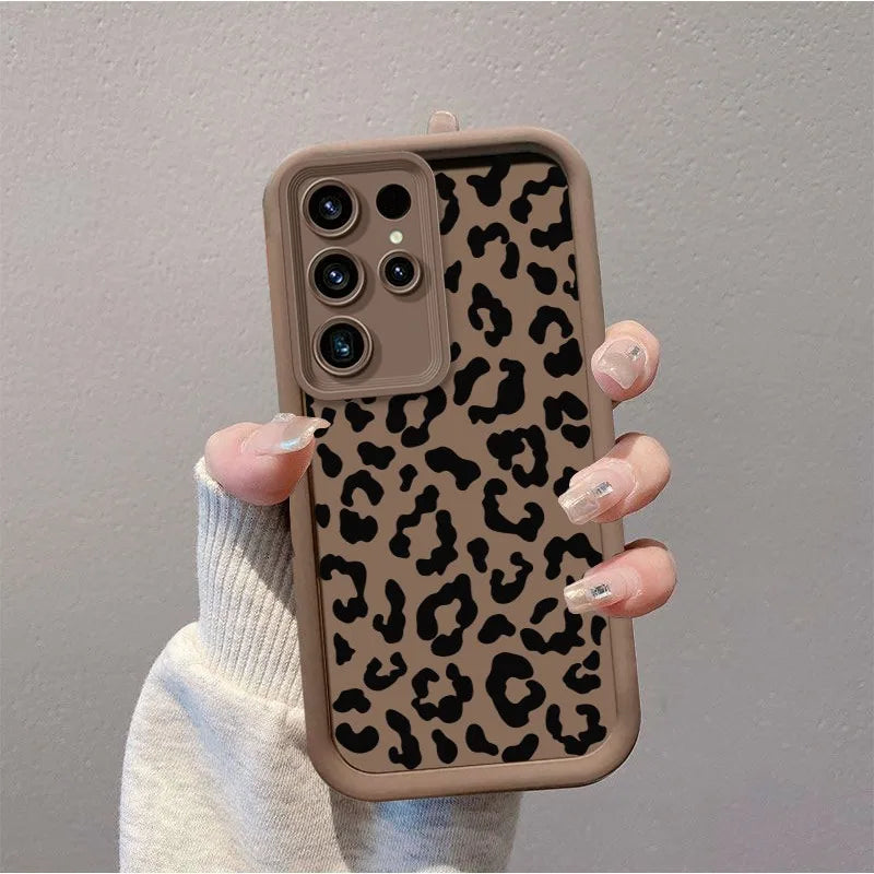 Leopard Pattern Case For Samsung Galaxy S25 Ultra Case Samsung S26 Ultra S24 FE S25 Plus S23 S22 S21 S20 FE A73 5G Cases Cover