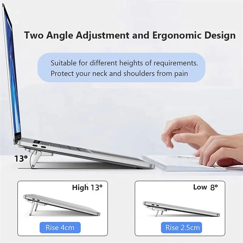 Adjustable Folding Laptop Stand Mini Legs Ultra-thin Portable Support Cooling Holder Invisible Bracket For Macbook Lenovo Laptop