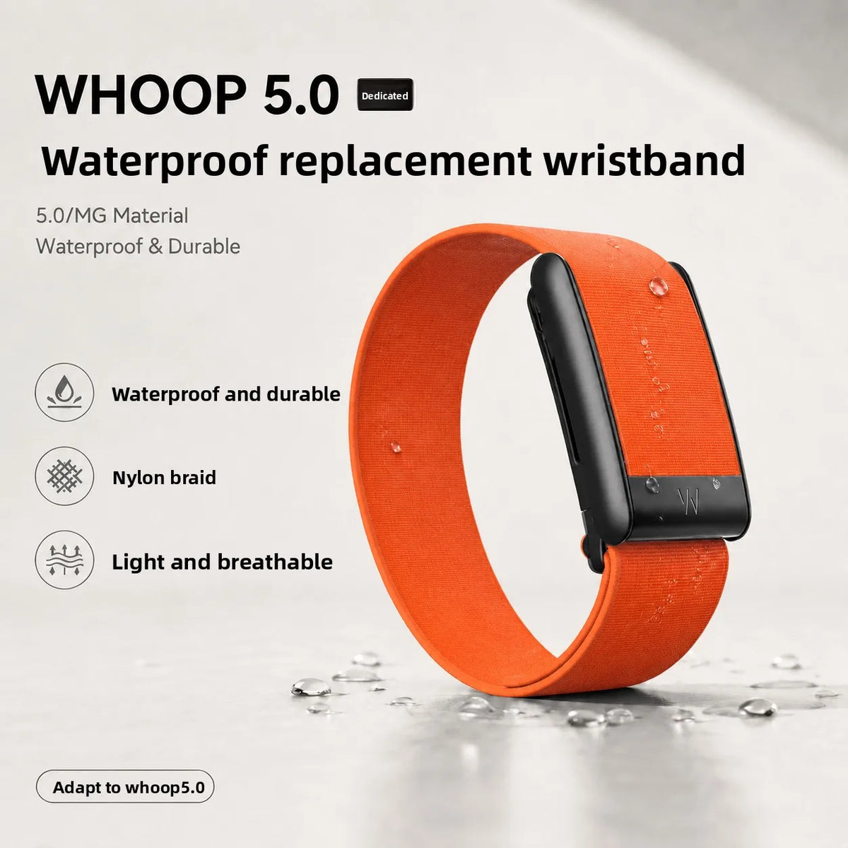 Whoop 5.0 MG Band Waterproof Nylon Woven Sport Strap PEAK LIFE Style Replacement Wristband Fitness Tracker Workout Accessories
