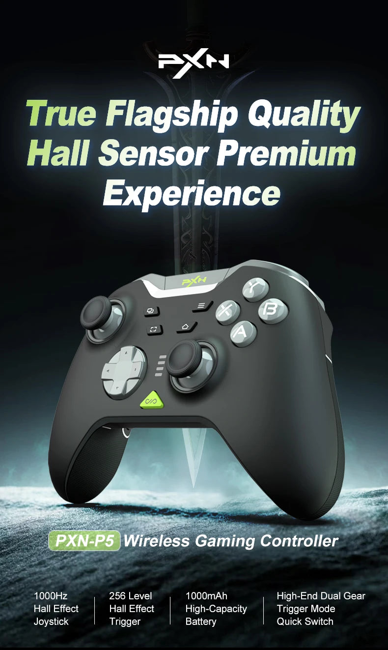 Pink Game Controller, Original PXN P5 Controller Supports Switch, iOS, Android, Computer PC, Built-in 2.4G Receiver