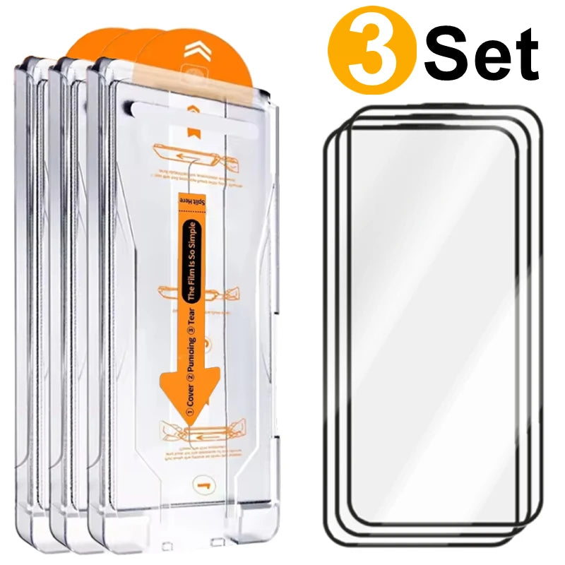 1/4Set 18PM Easy Install Screen Protector For iPhone 18 17 16 15 Pro Max 18pro 18Promax Dust Free Tempered Glass Protective Film