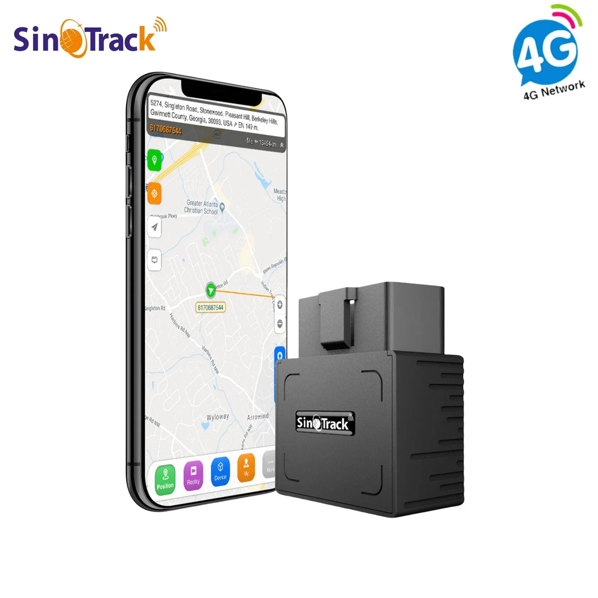 SinoTrack 4G Mini OBD II GPS Tracker ST-902L Built-in Battery 16PIN Interface Device for Car Anti-Theft With Free APP