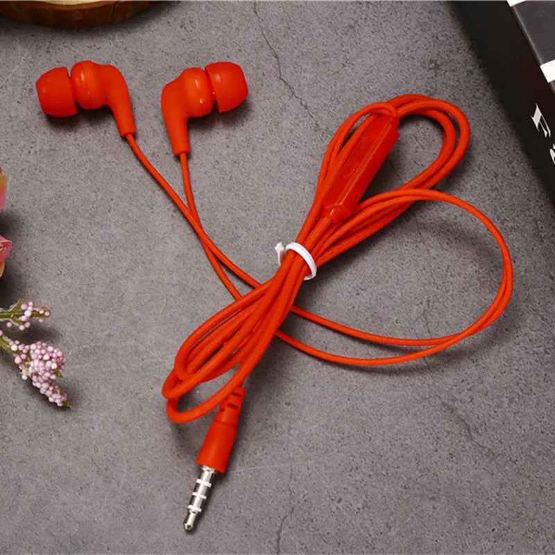 1 Pcs Fashion 4 Colors Super Bass With Built-in Microphone 3.5mm In-Ear Wired Earphone Hands Free For Smartphones Earbuds