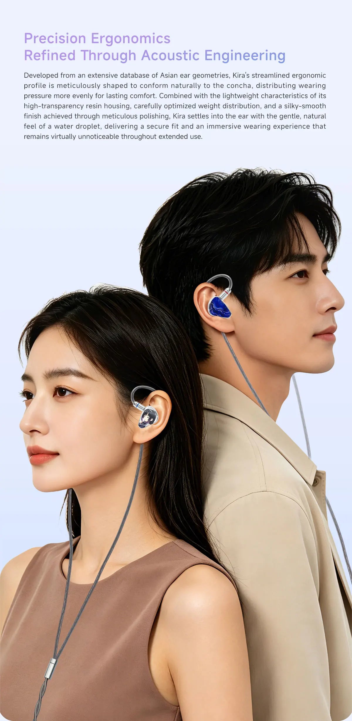 CVJ KIRA HiFi IEM In-Ear Earphones Wired Detachable Cable 3.5mm Type-C 4.4mm Balanced Earbuds For Music Gaming Anime Design