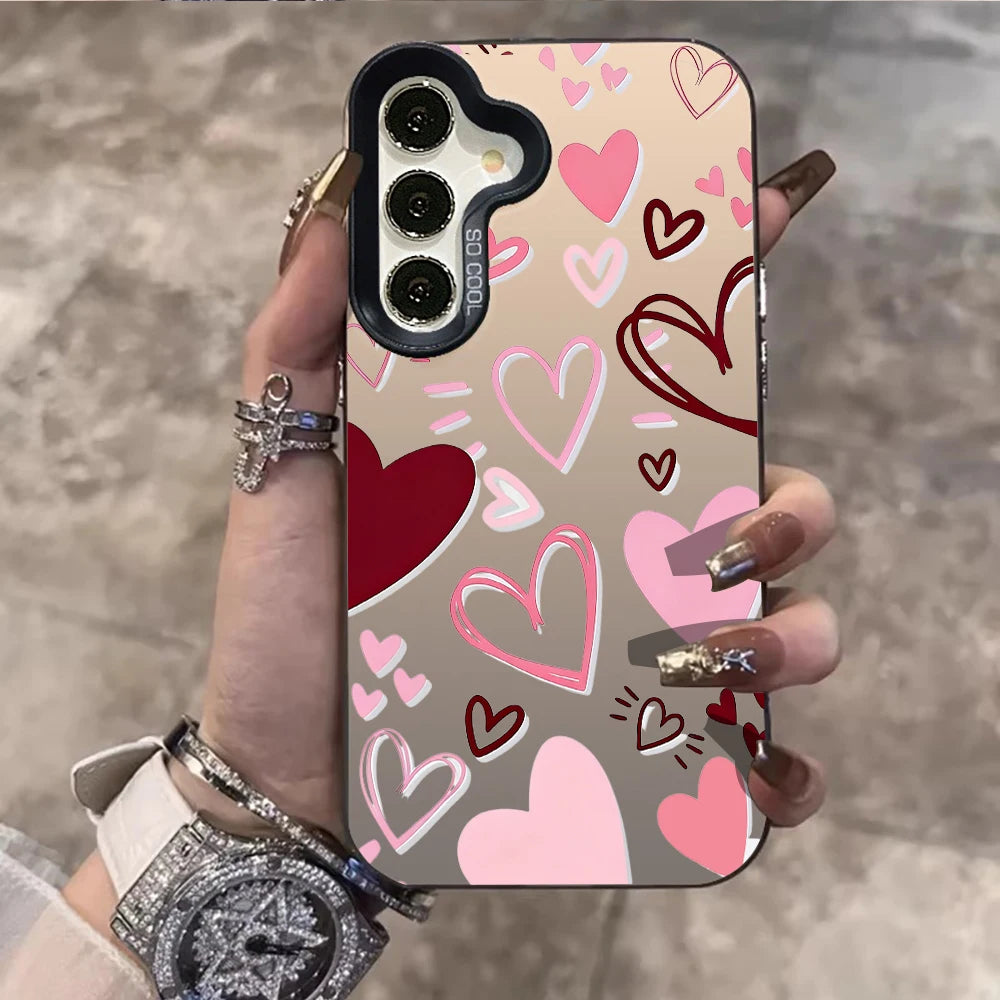 Modern Romance Hearts Phone Case For Samsung Galaxy S26 S25 S24 S23 S22 Ultra Plus A56 A55 A54 A53 A36 A35 IMD Shockproof Cover