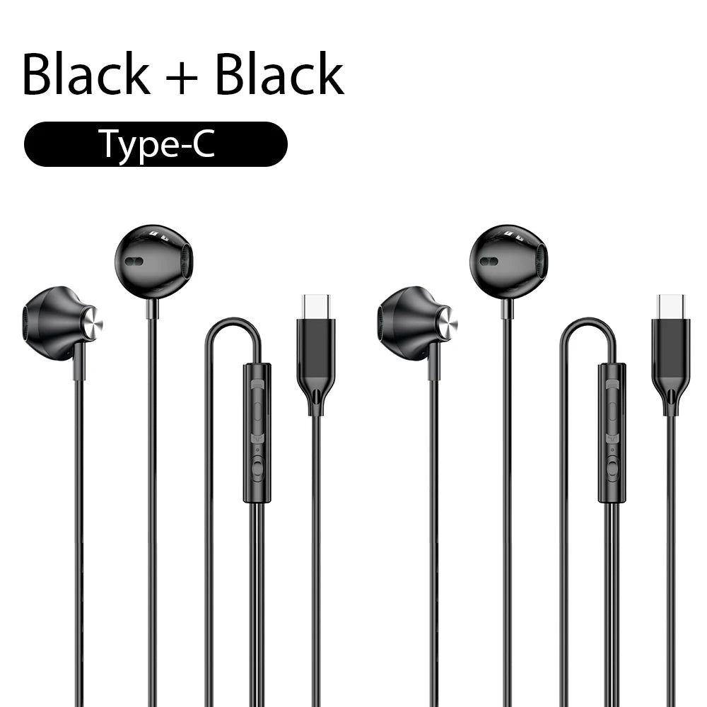 Wired Headphones For ios Android In Ear Earphones HiFi Surround Sound USB Type C Music Gaming Earplugs For iPhone 17 Pro Samsung
