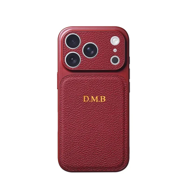 Personalised Customized Name Case For iPhone 17 Pro 16 15 14 13 Pro Max Initials Letters Leather Cover 13 15 16 17 Air Pro Max