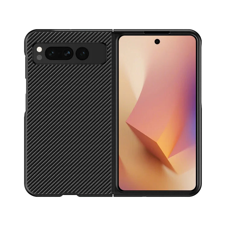 Kevlar Print Carbon Fiber Case For Google Pixel Fold Fashion Anti-drop Cover Anti-knock Cases For Google PixelFold
