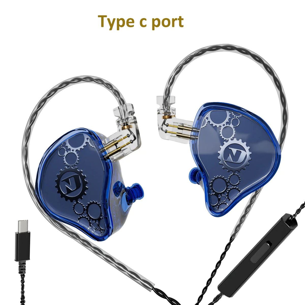 ND Venus Type C/3.5mm Wired Headphones Dynamic Drive HiFi Bass Stereo Music Earphones Noise Cancelling Game Headset For Phone PC