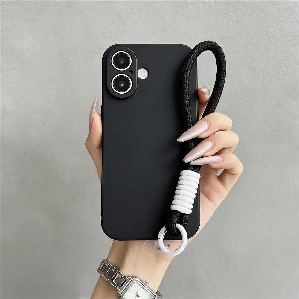 Case For Google Pixel 10 Pro Rope Lanyard Strap Phone Case For Google Pixel 10A 9 9A 9 10 Pro XL 7 7A 8 8A Soft Silicone Cover