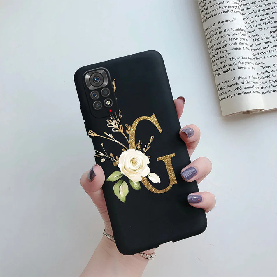 For Xiaomi Redmi Note 11 Pro Case Luxury Custom Name Letter Alphabet Phone Case For Xiaomi Redmi Note 11 11S Note11 Pro 5G Cover