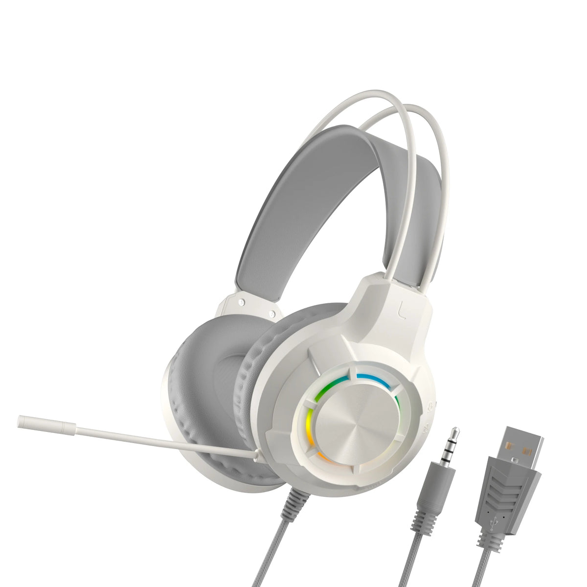 Over-Ear Gaming Headphone 7.1 Surround Sound ENC Noise Cancelling Mic RGB LED Wired Headset for PC PS4 PS5 Xbox Laptop Desktop