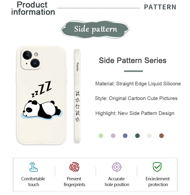 Sleepy Panda Phone Case For iPhone 16 16e 15 14 13 12 11 Pro Max Mini X XR XS SE2020 8 7 Plus 6 6S Plus Cover