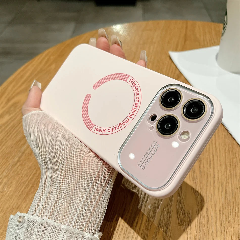 Large Window Autofocus Liquid Silicone For Magsafe Magnetic Case For iPhone 16 15 Plus 14 13 12 11 Pro Max Lens Shockproof Cover